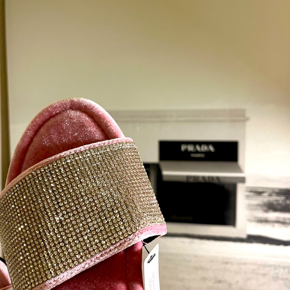 Great stocking stuff! Pink Barbie Vibe glamorous slippers sandals